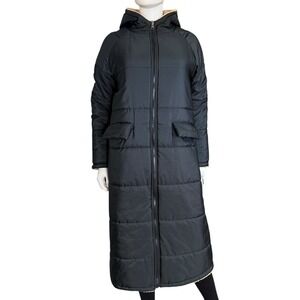 Elegant Long Black Puffer Coat